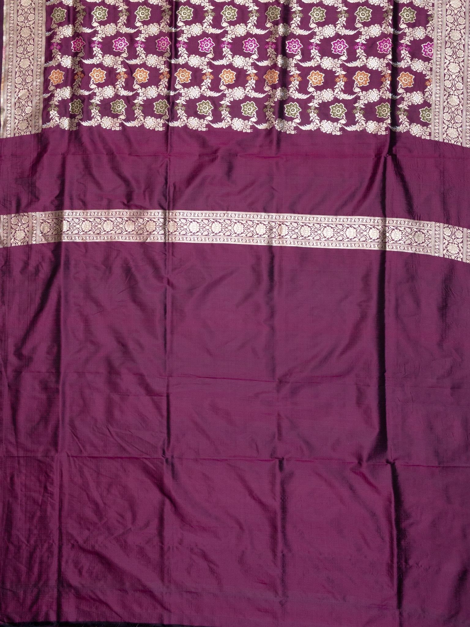 Weaves Banarasi Banarasi Jaal Wine