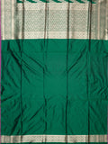 Bottle Green Banarasi Jaal Saree with Gold Zari Border