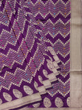 Purple Banarasi Rangkat Saree with Gold Zari Border