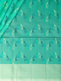 Dupion Saree Sea Green Self Border Unstitched