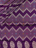 Purple Banarasi Rangkat Saree with Gold Zari Border