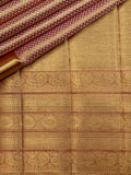Kanjeevaram Kanchi Pattu Matte Finish Kanchi Contrast Border Cream Matte Burgundy Base
