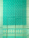 Dupion Saree Sea Green Self Border Unstitched