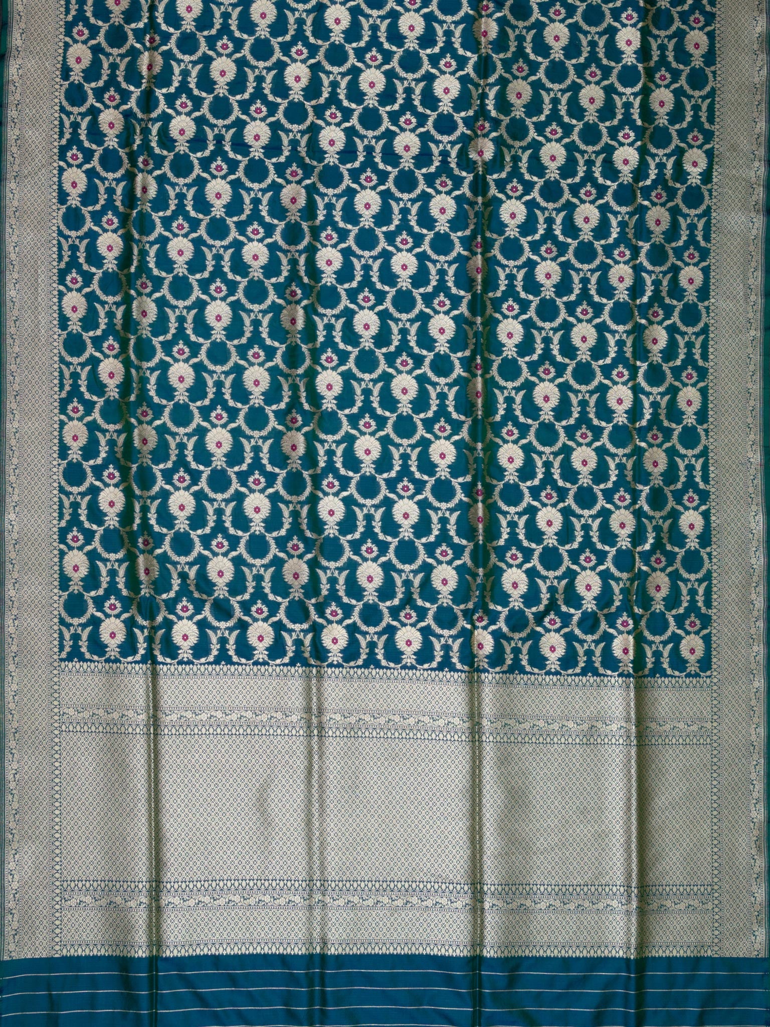 Weaves Banarasi Banarasi Jaal (Shading) Green