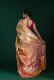 Baby Pink Kanchi Pattu Saree with Gold Zari and Silk Weave