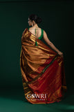 Maroon Kanchi Pattu Saree with Rich Gold Zari and Elegant Weave