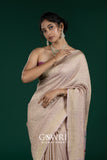 Elegant Baby Pink Georgette Saree with Hand Painting
