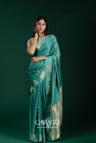 Green Mashroo Silk Saree – All Over Designer Weave With Butti | Medium Designer Border | Fancy Premium Saree