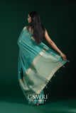 Green Mashroo Silk Saree – All Over Designer Weave With Butti | Medium Designer Border | Fancy Premium Saree