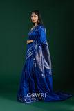 Royal Blue Chiniya Silk Saree – All Over Designer Butti Work | Medium Border | Premium Fancy Collection – Gs382427