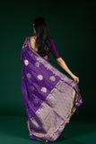 Purple Mashroo Silk Saree with Butti All Over Design