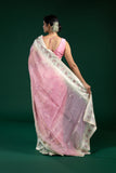 Peach Soft Tissue Saree with Elegant Thread Embroidery